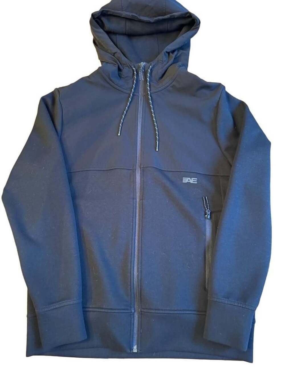 American Eagle Outfitters AE 24/7 Zip-Up Hoodie Black Size S h 1393